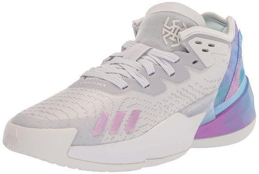 adidas D.O.N. Issue 4 Basketball Shoe Dash Grey/Bliss Lilac/Grey 4.5 US Unisex Big Kid - Renee Lane Company