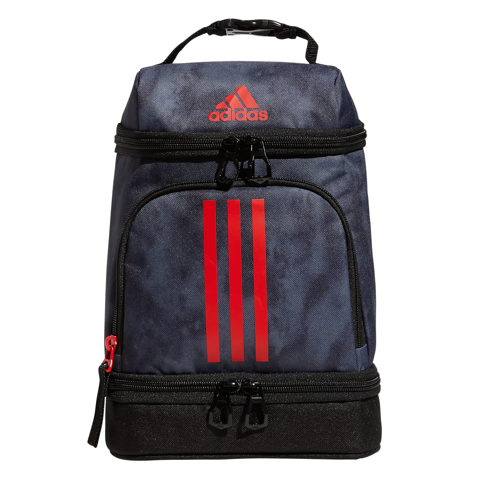 adidas Excel 2 Insulated Lunch Bag Stone Wash Carbon/Vivid Red/Black One Size - Renee Lane Company