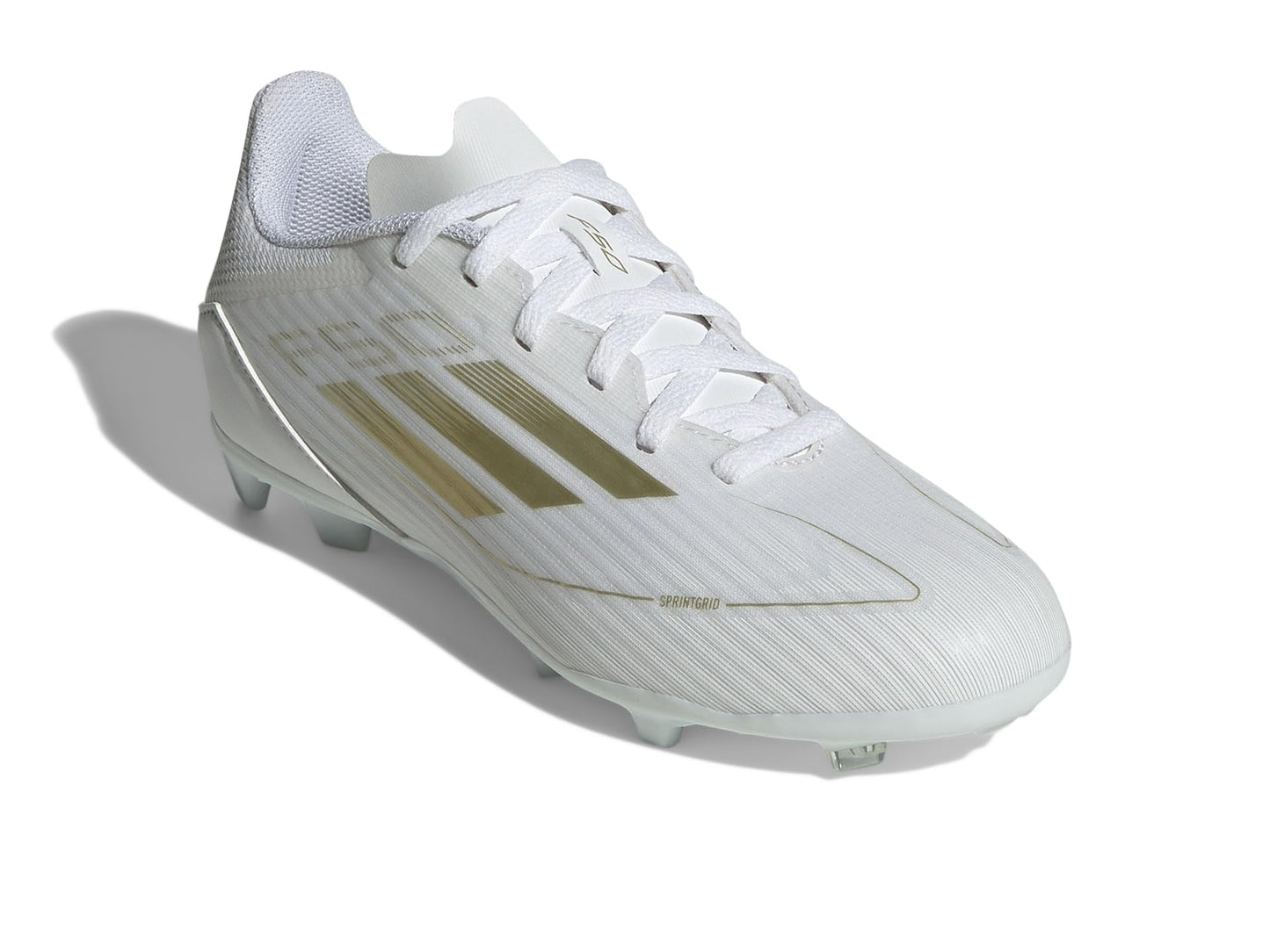 adidas F50 League Firm/Multi Ground Sneaker White/Gold Metallic/White 2.5 US Unisex Little Kid - Renee Lane Company