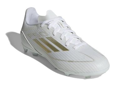 adidas F50 League Firm/Multi Ground Sneaker White/Gold Metallic/White 2.5 US Unisex Little Kid - Renee Lane Company