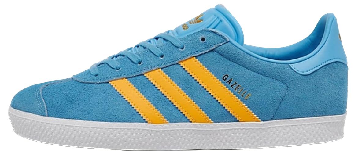 adidas Gazelle Big Kid Sneaker (Blue White Yellow 5.5) - Renee Lane Company