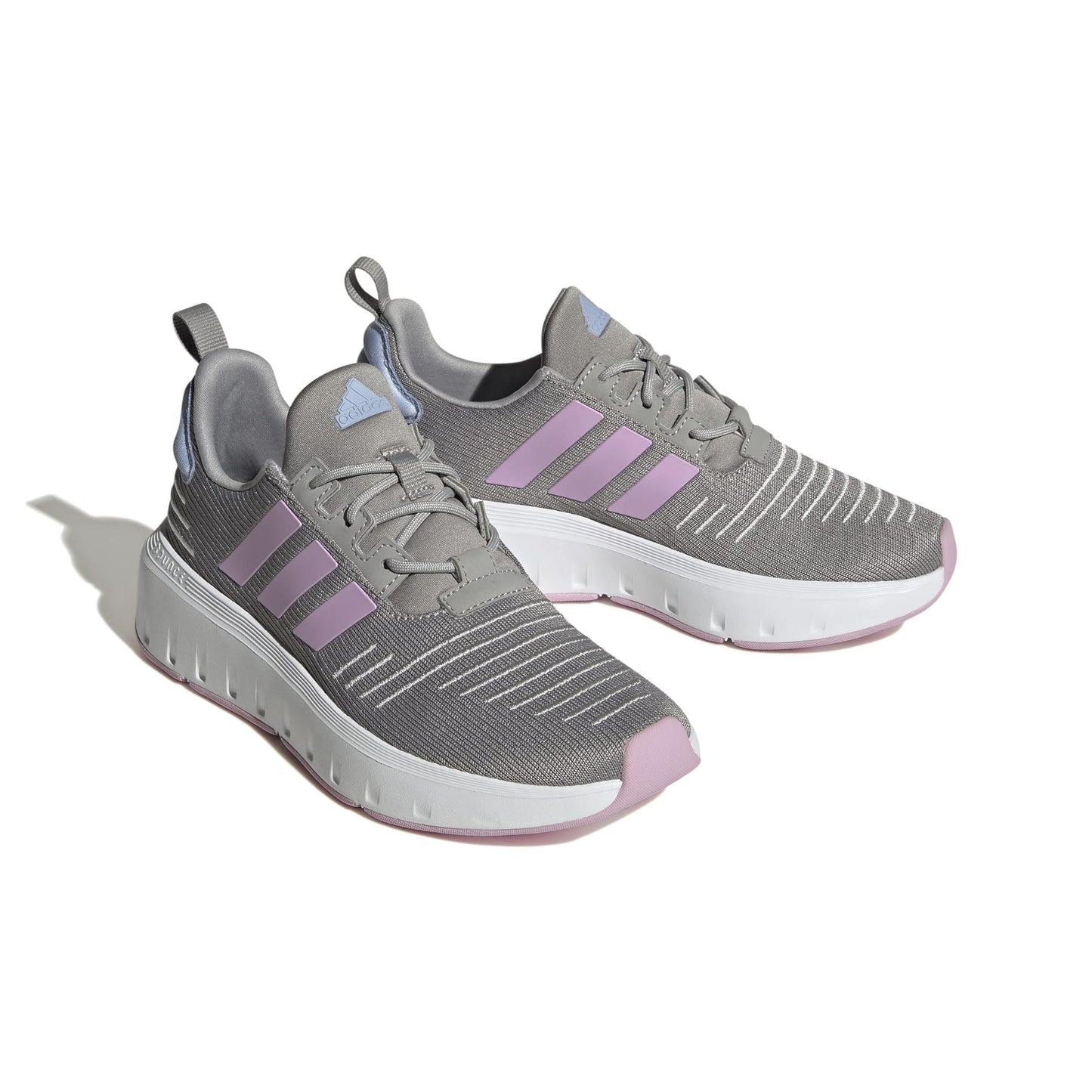 adidas Girls Swift Run 23 (Big Kid) Medium Grey Heather Solid Grey/Bliss Lilac/Blue Dawn 5 Big Kid M - Renee Lane Company