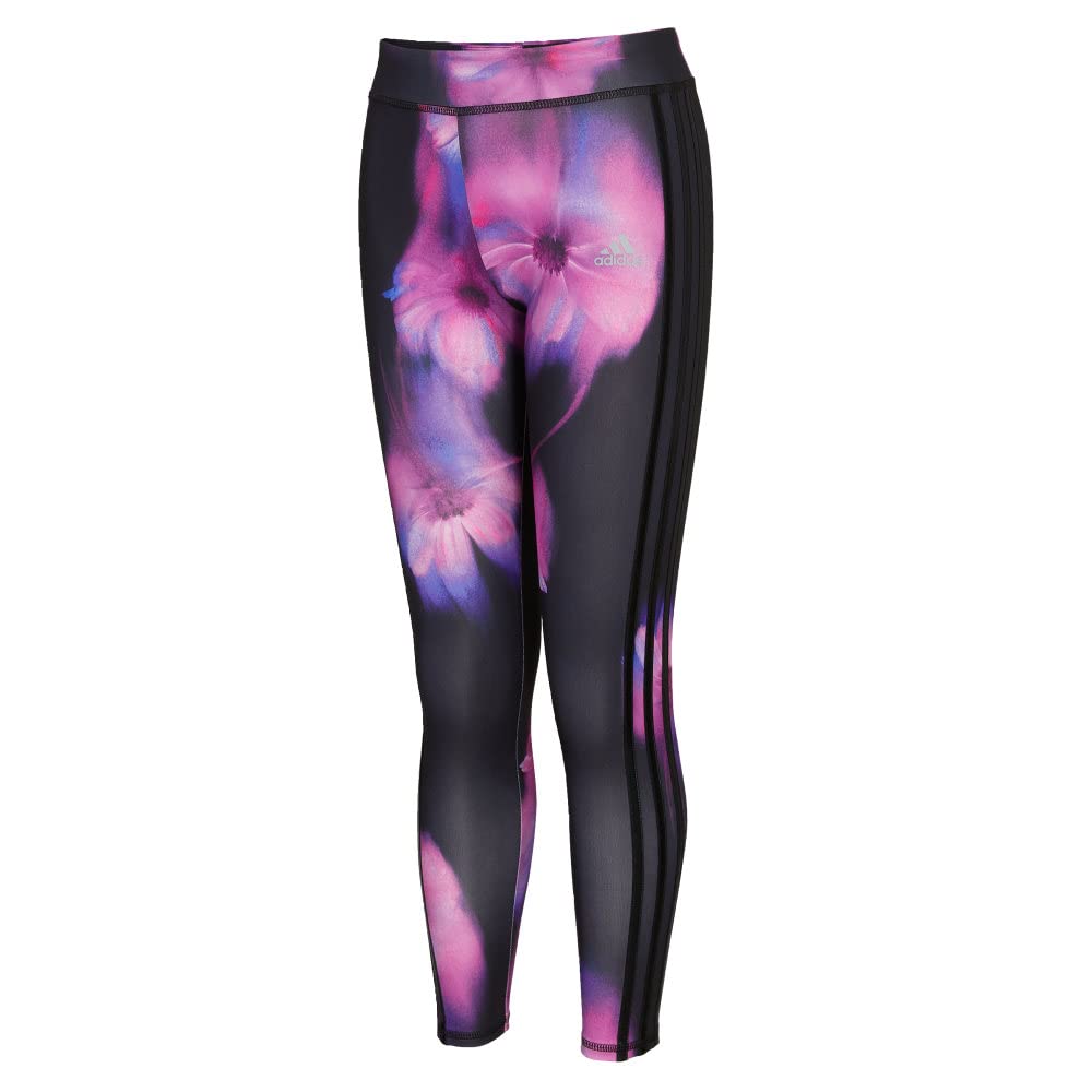 adidas Girls Toddler AEROREADY Performance Long Tights Black and Purple 2T - Renee Lane Company
