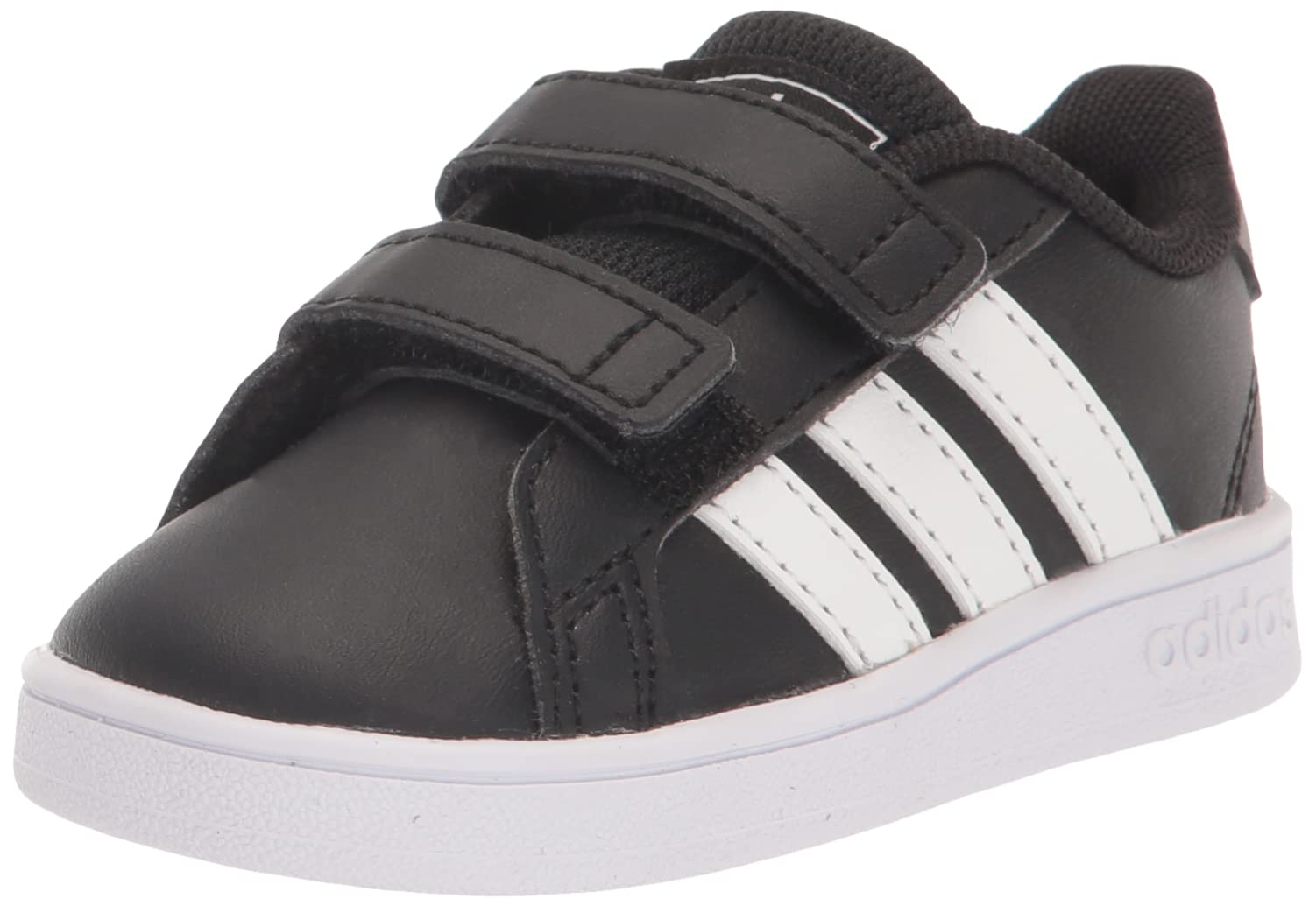 adidas Grand Court Sneaker Black/White/White 1 US Unisex Little Kid - Renee Lane Company