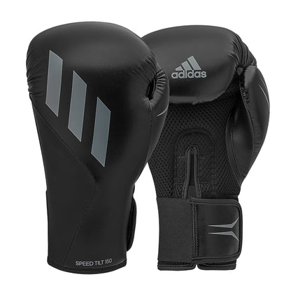 adidas Herren Tilt 150 Boxhandschuhe Schwarz/Grau 8 oz EU - Renee Lane Company