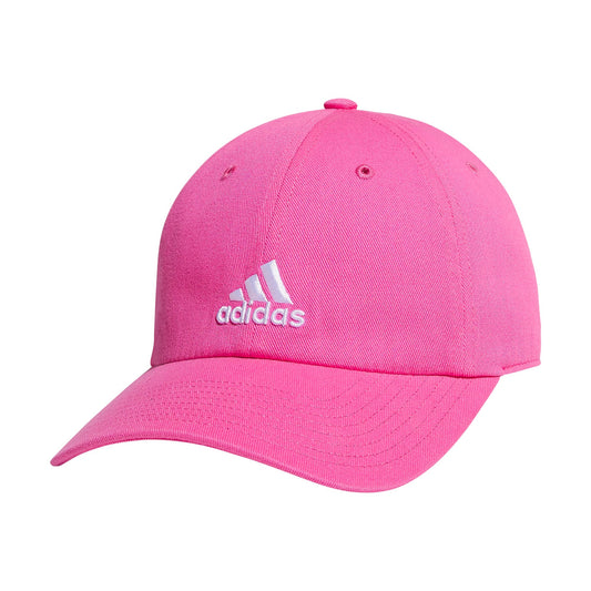 adidas Kids-Boys/Girls Ultimate Washed Cotton Relaxed Adjustable Fit Cap Pulse Magenta Pink/White - Renee Lane Company