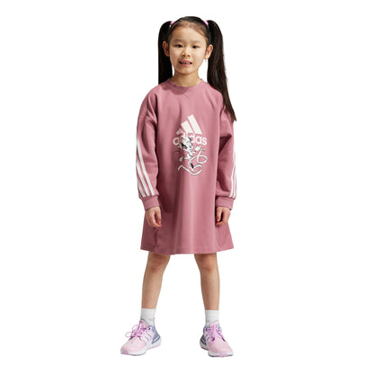 adidas Kids Disney Minnie and Daisy Dress Preloved Crimson/Sandy Pink Met./Sandy Pink - Renee Lane Company