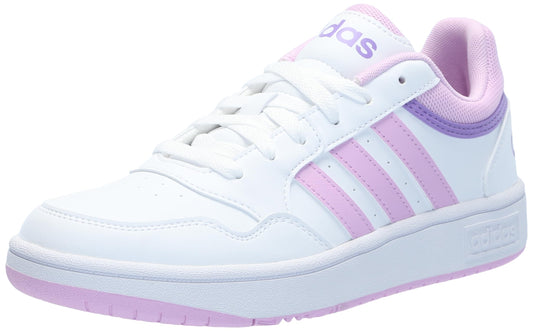 adidas Kids Hoops 3.0 Low Top Basketball Sneaker White/Bliss Lilac/Violet Fusion 6.5 US Unisex Toddler - Renee Lane Company