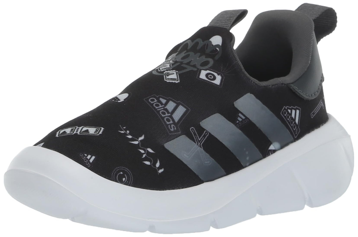 adidas Kids Monofit Sneaker Black/White/Preloved Green 10 US Unisex Toddler - Renee Lane Company