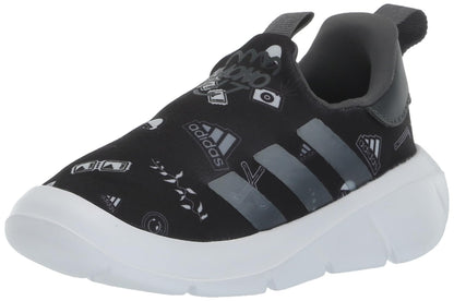 adidas Kids Monofit Sneaker Black/White/Preloved Green 10 US Unisex Toddler - Renee Lane Company