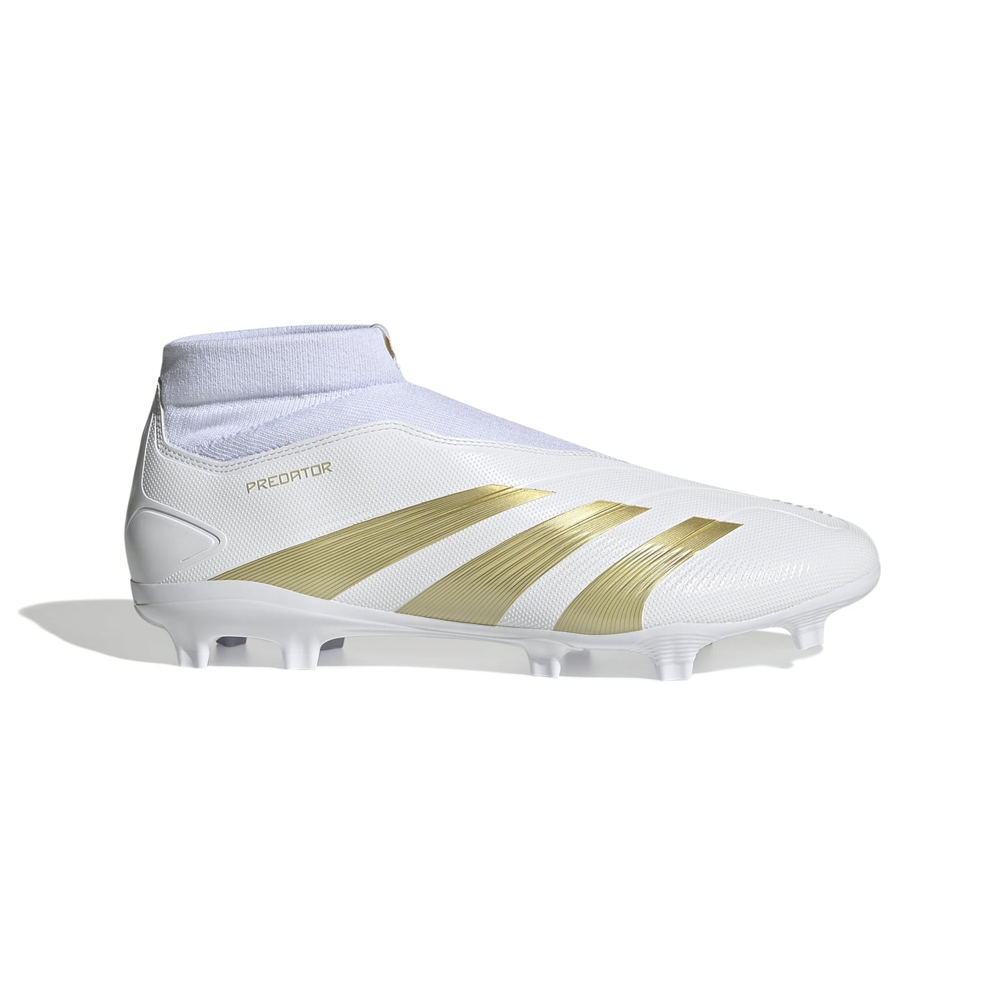 adidas League Laceless Firm Ground Sneaker White/Gold Metallic/Sandy Beige Metallic 8.5 - Renee Lane Company