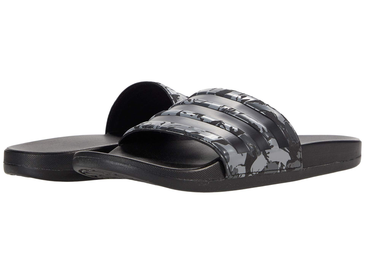 adidas Mens Adilette Comfort Slides Sandal Grey/Core Black/Grey 7 - Renee Lane Company