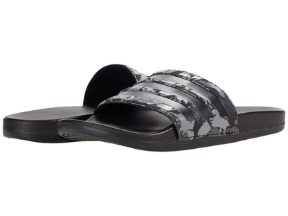 adidas Mens Adilette Comfort Slides Sandal Grey/Core Black/Grey 7 - Renee Lane Company