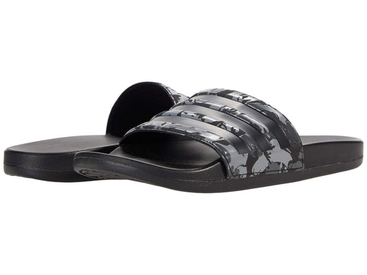 adidas Mens Adilette Comfort Slides Sandal Grey/Core Black/Grey 7 - Renee Lane Company