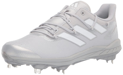 adidas Mens Adizero Afterburner 8 Baseball Shoe Team Light Grey/White/Silver Metallic 7.5 - Renee Lane Company