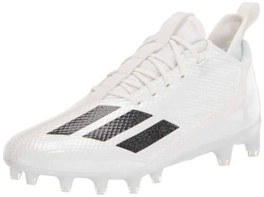 adidas Mens Adizero Football Shoe White/Black/White 14 - Renee Lane Company