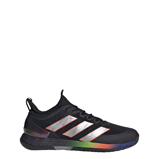 adidas Mens Adizero Ubersonic 4 Tennis Shoe Black/Silver Metallic/Solar Red 7.5 - Renee Lane Company