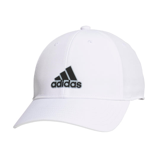 adidas Mens Alliance Medium Crown Structured Adjustable Fit Strapback Hat White/Light Grey/Black - Renee Lane Company