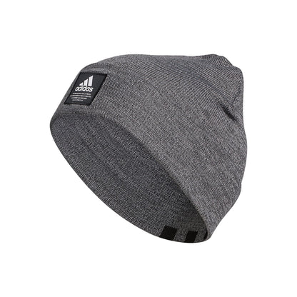 adidas Mens Amplifier Fold Beanie Carbon-Grey Twist/Black/White F21 One Size - Renee Lane Company