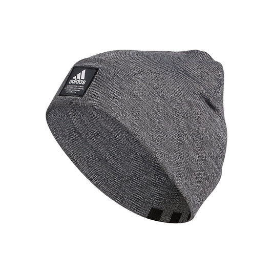 adidas Mens Amplifier Fold Beanie Carbon-Grey Twist/Black/White F21 One Size - Renee Lane Company
