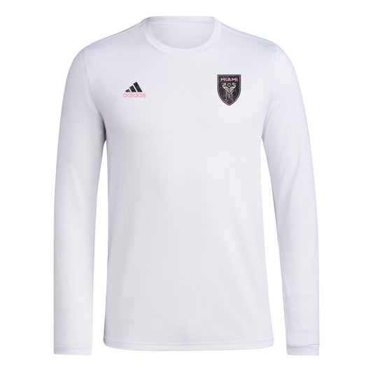 adidas Mens CF Long Sleeve Pre-Game T-Shirt White/Club Inter De Futbol Miami 3X-Large - Renee Lane Company