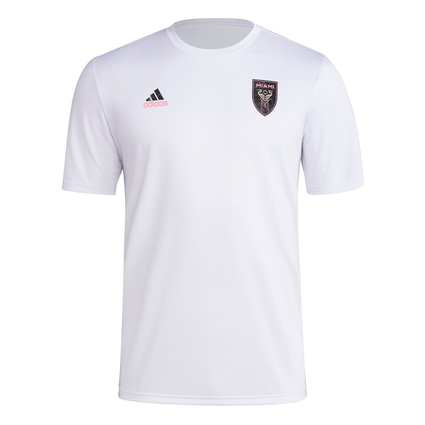 adidas Mens CF Short Sleeve Pre-Game T-Shirt White/Club Inter De Futbol Miami Large - Renee Lane Company