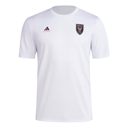 adidas Mens CF Short Sleeve Pre-Game T-Shirt White/Club Inter De Futbol Miami Large - Renee Lane Company