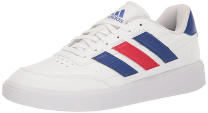 adidas Mens Courtblock Sneaker White/White/Better Scarlet 14 - Renee Lane Company