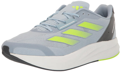 adidas Mens Duramo Speed Sneaker Wonder Blue/Lucid Lemon/White 8 - Renee Lane Company