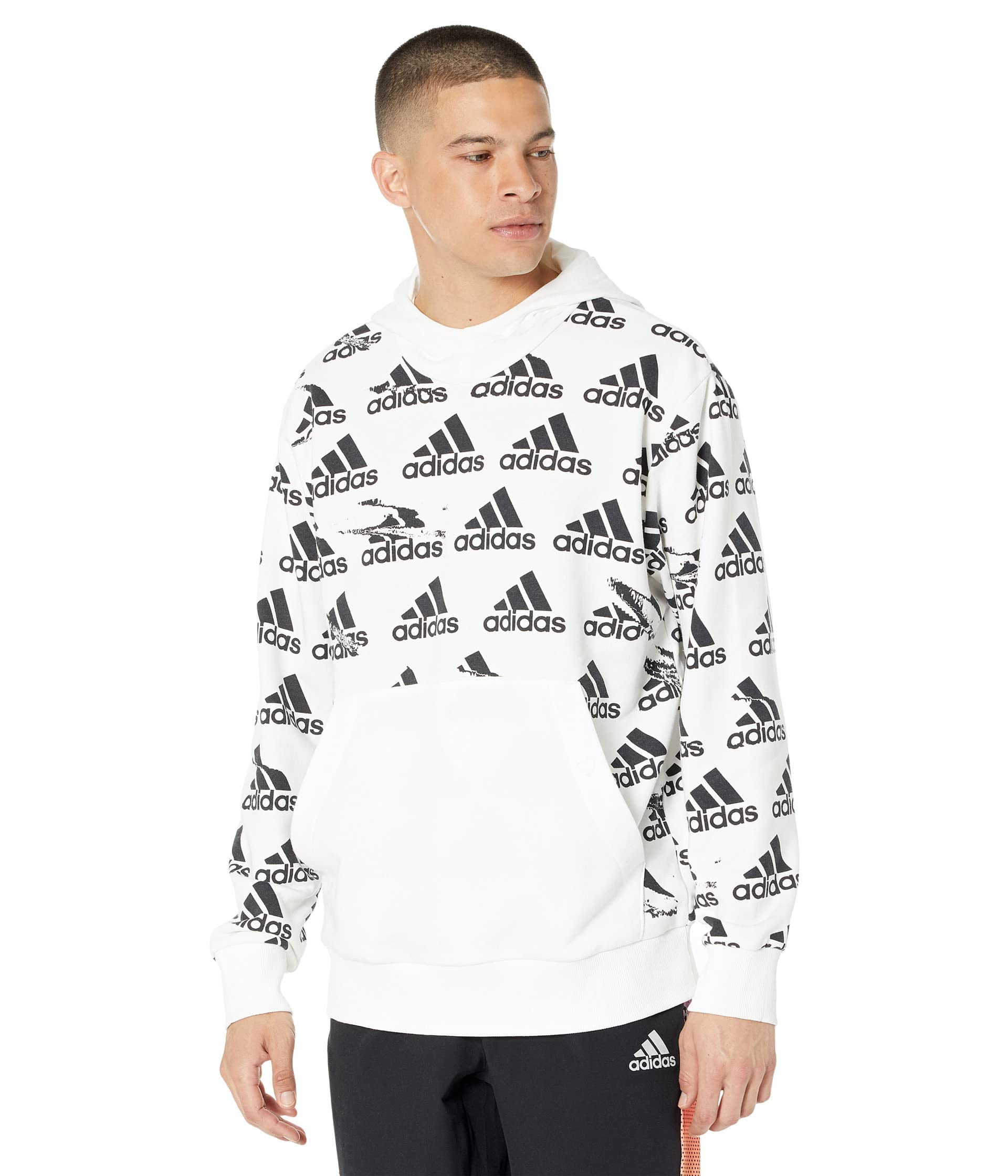 adidas Mens Essentials Brandlove Hoodie White Medium - Renee Lane Company