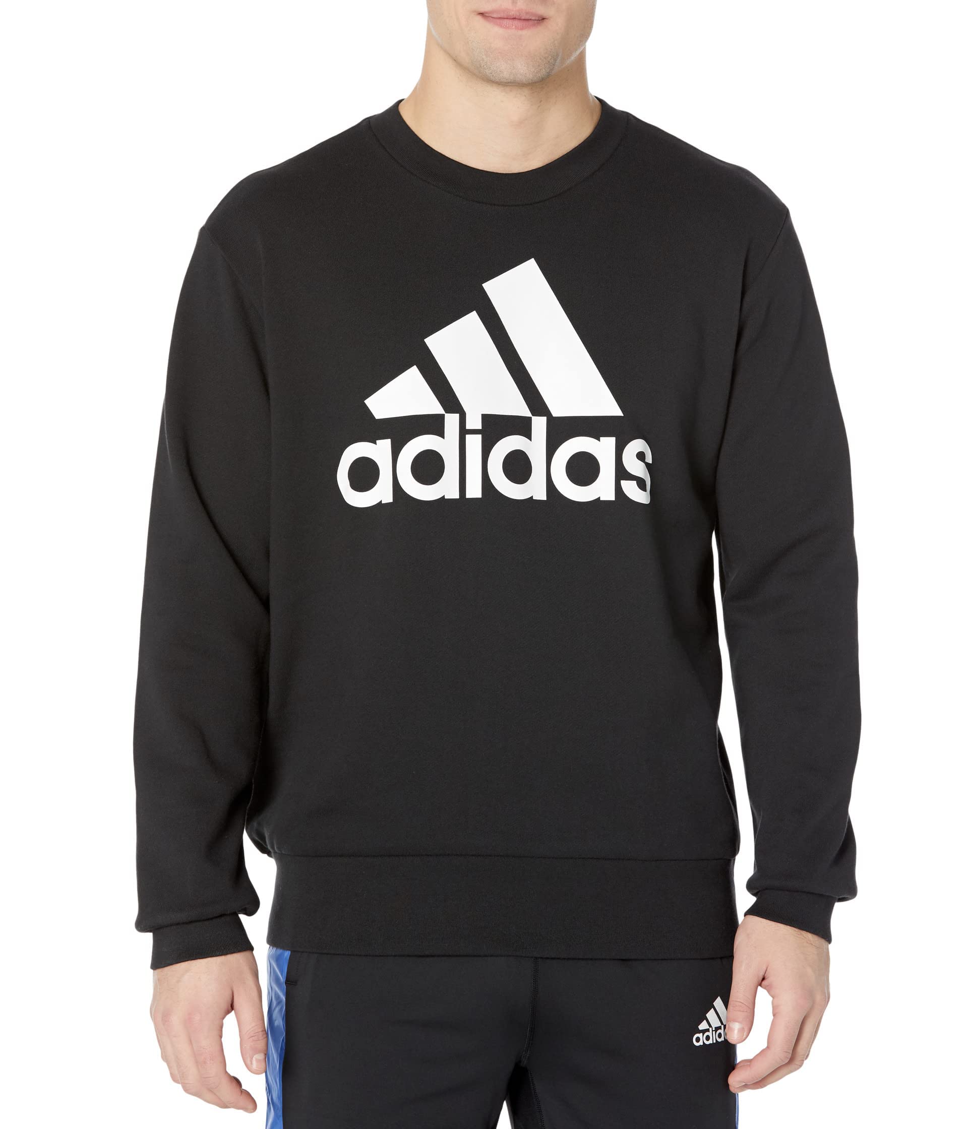 adidas Mens Essentials French Terry Big Logo Sweatshirt Black Small - Renee Lane Company