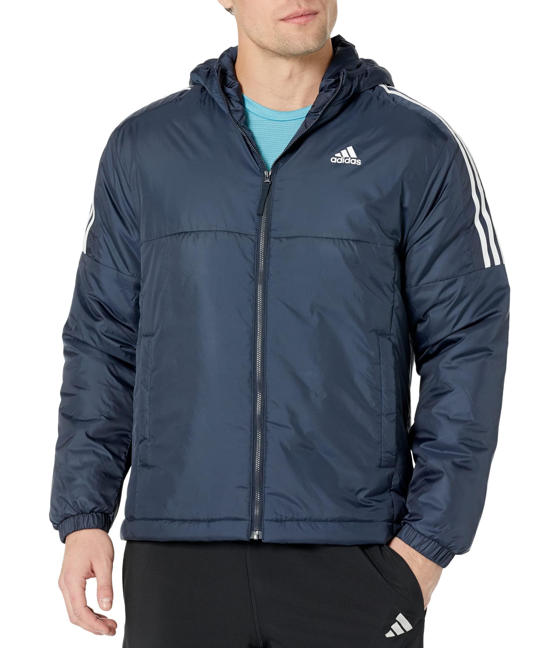 adidas Mens Essentials Insulated Hooded Jacket Ink X-Large - Renee Lane Company
