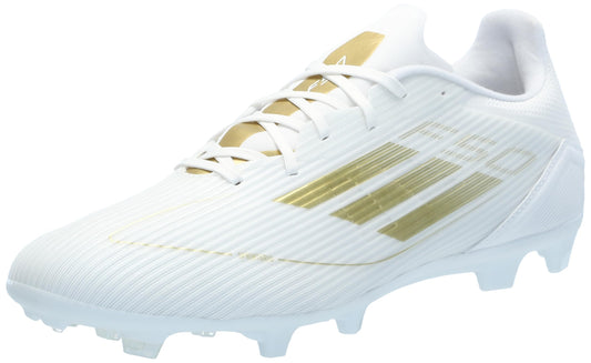 adidas Mens F50 League Firm/Multi Ground Sneaker White/Gold Metallic/White 11 - Renee Lane Company