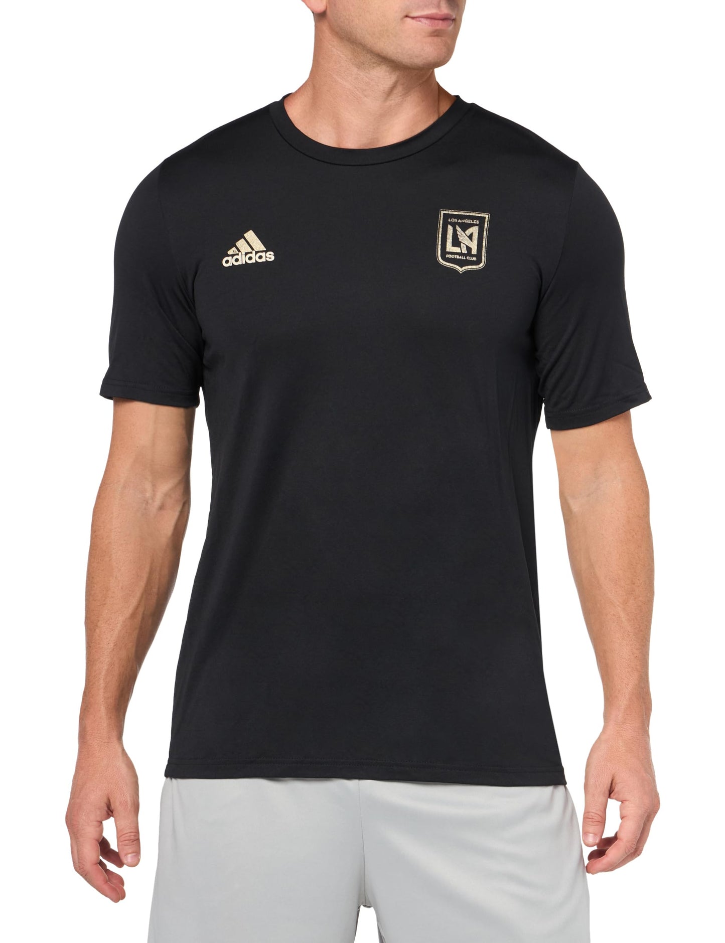 adidas Mens FC Short Sleeve Pre-Game T-Shirt Black/Los Angeles Football Club 3X-Large - Renee Lane Company