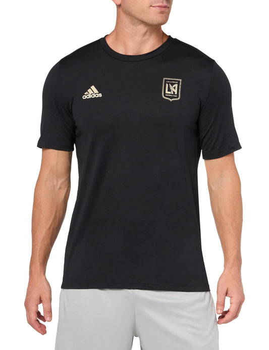 adidas Mens FC Short Sleeve Pre-Game T-Shirt Black/Los Angeles Football Club 3X-Large - Renee Lane Company