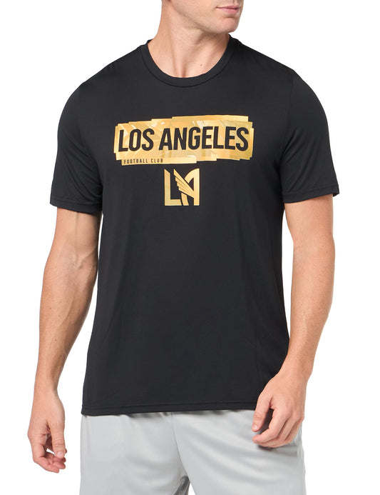 adidas Mens FC Short Sleeve Pre-Game T-Shirt Black/Los Angeles Football Club Medium - Renee Lane Company