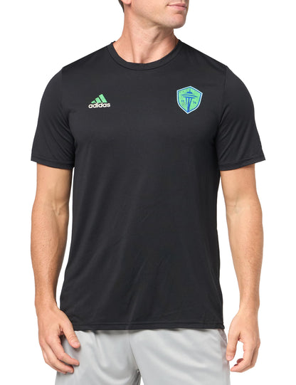adidas Mens FC Short Sleeve Pre-Game T-Shirt Black/Seattle Sounders 3X-Large - Renee Lane Company