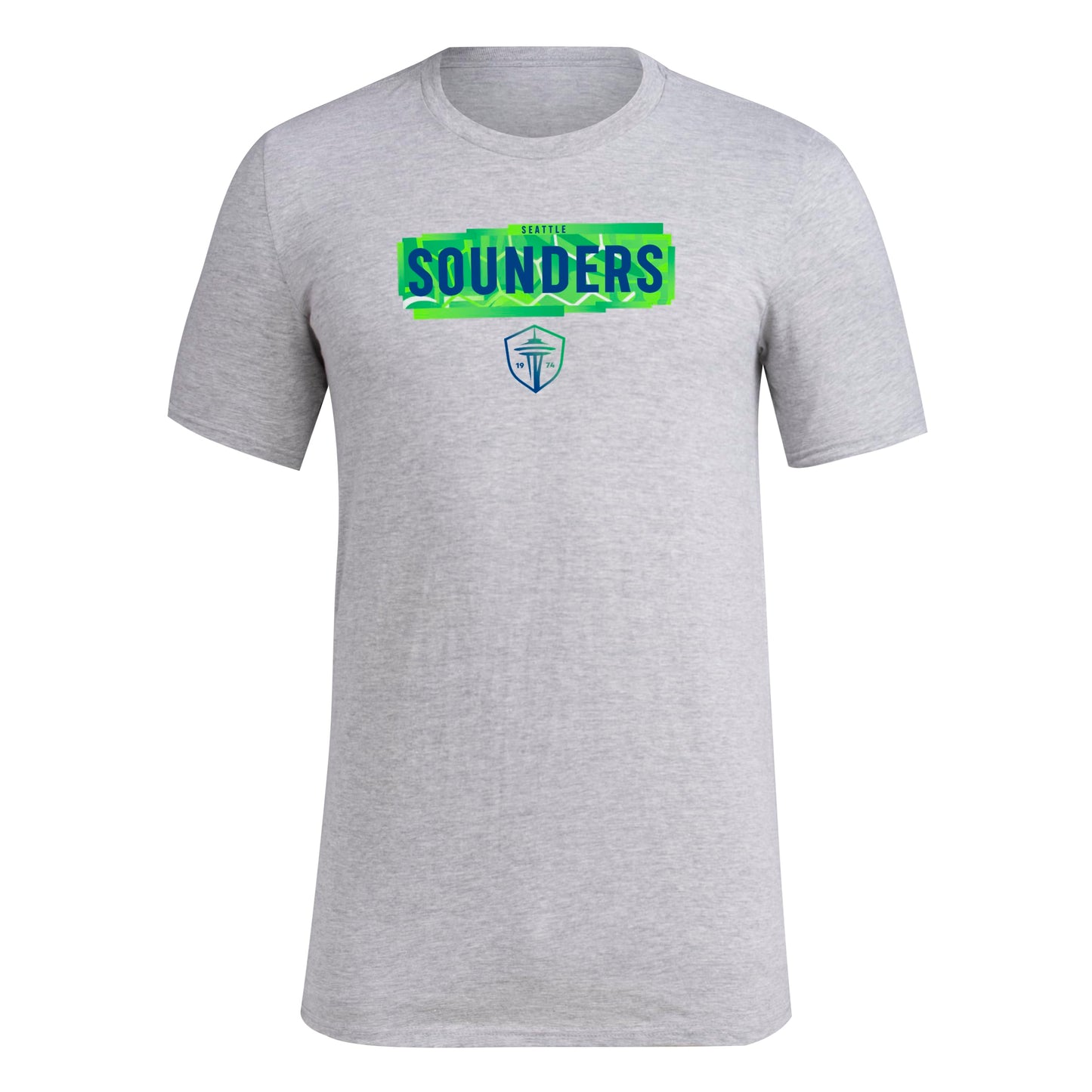 adidas Mens FC Short Sleeve Pre-Game T-Shirt Medium Grey Heather/Seattle Sounders Small - Renee Lane Company