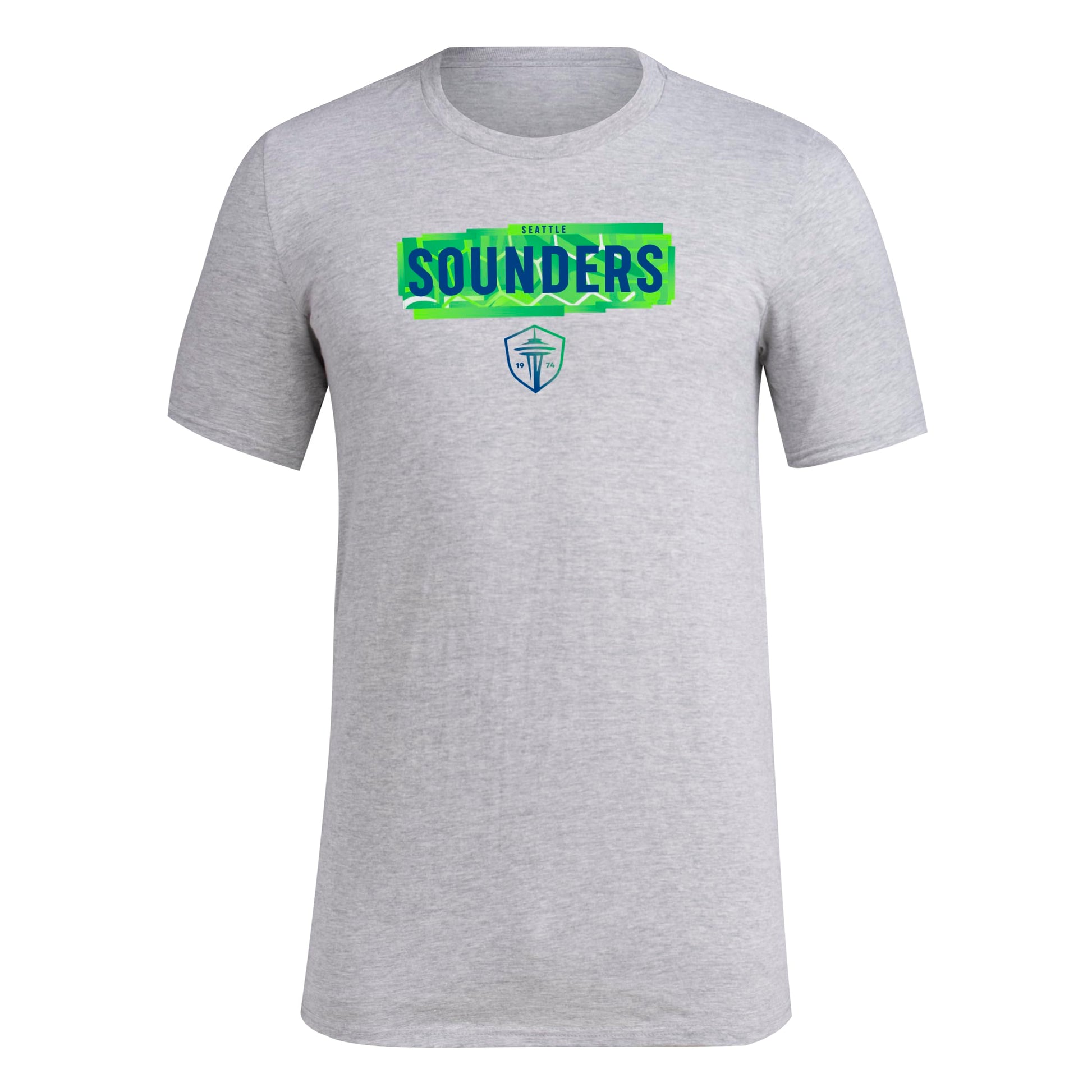 adidas Mens FC Short Sleeve Pre-Game T-Shirt Medium Grey Heather/Seattle Sounders Small - Renee Lane Company