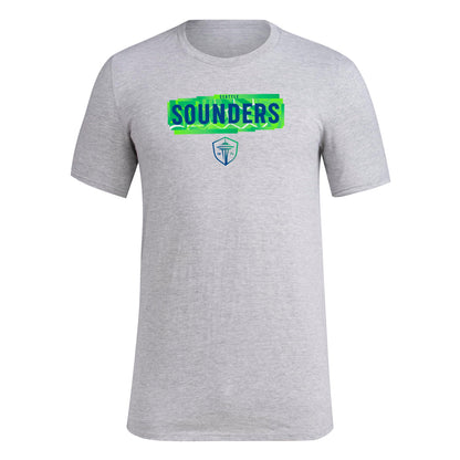 adidas Mens FC Short Sleeve Pre-Game T-Shirt Medium Grey Heather/Seattle Sounders Small - Renee Lane Company