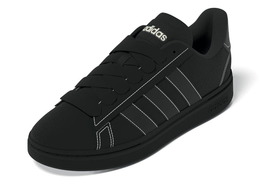 adidas Mens Grand Court Alpha 00s Sneaker Black/Black/White 11 - Renee Lane Company