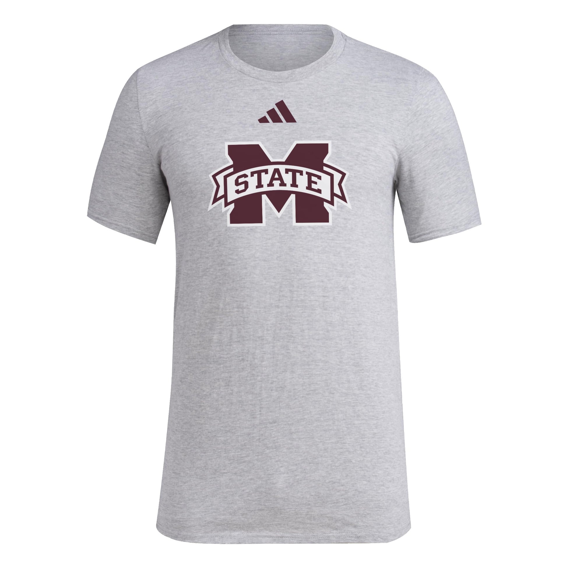 adidas Mens House T-Shirt Medium Grey Heather/Mississippi State University - Renee Lane Company