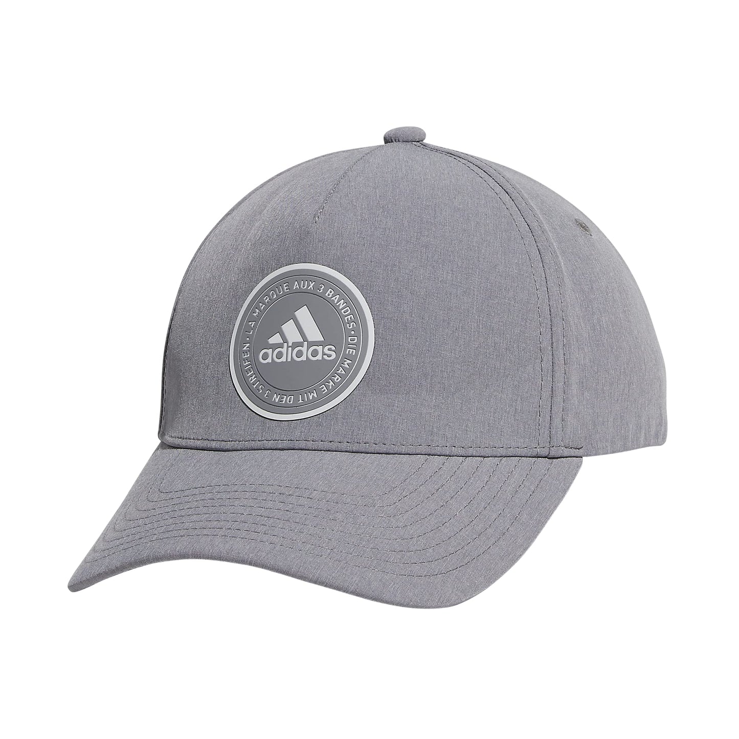adidas Mens Lifestyle Structured Stretch Fit Hat HeatherLightGrey/Black/Grey Large-X-Large - Renee Lane Company