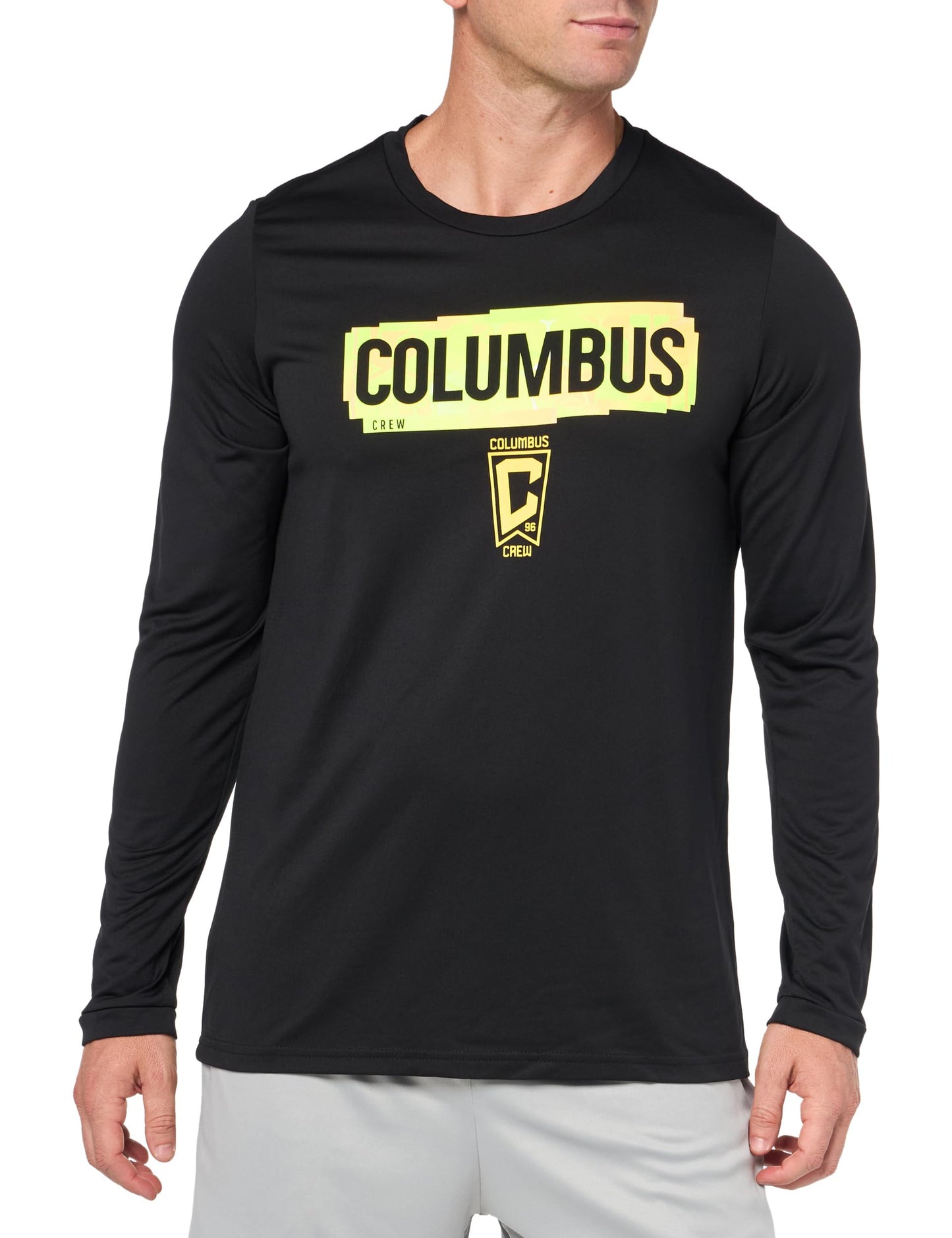 adidas Mens Long Sleeve Pre-Game T-Shirt Black/Columbus Crew Small - Renee Lane Company