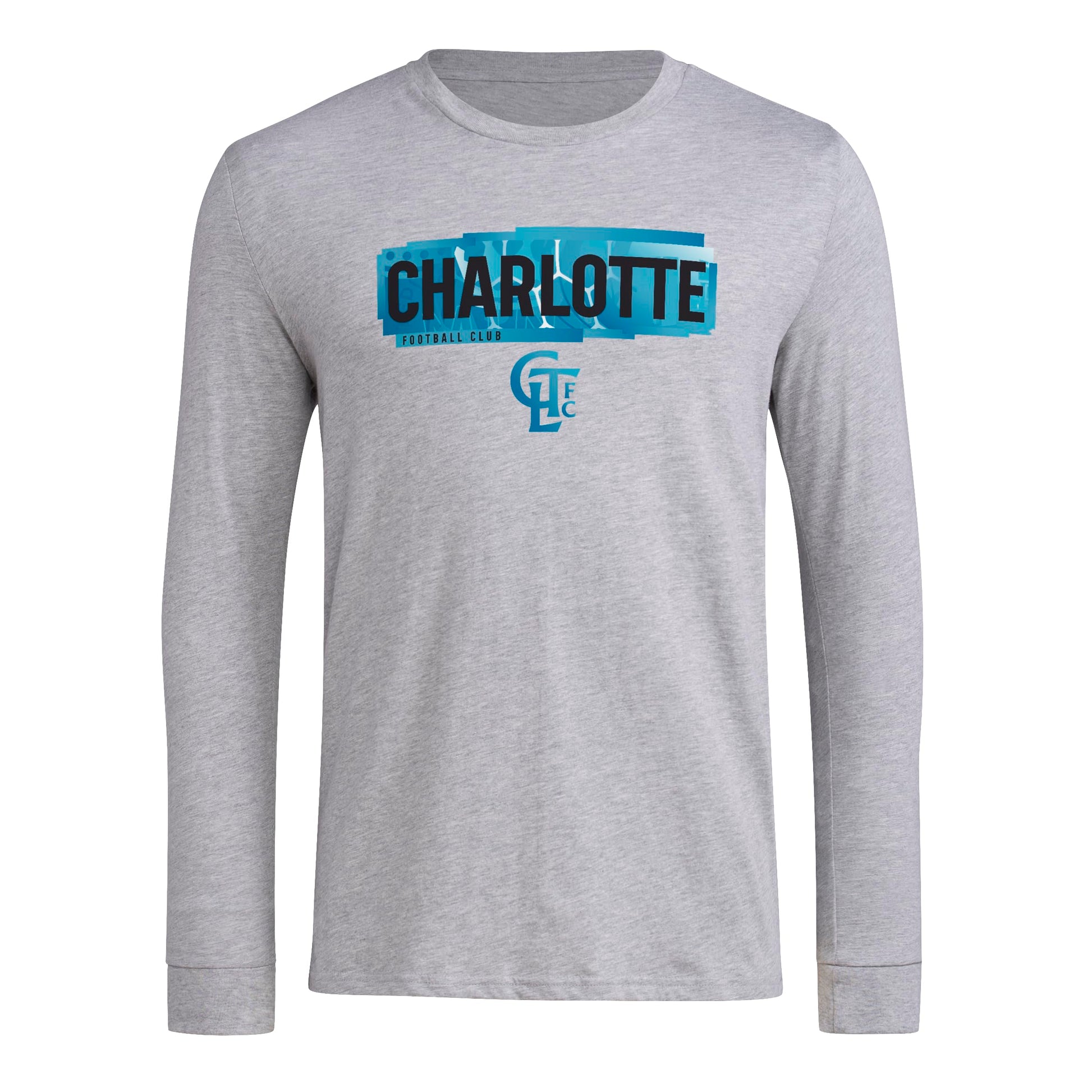 adidas Mens Long Sleeve Pre-Game T-Shirt Medium Grey Heather/Charlotte Fc Small - Renee Lane Company