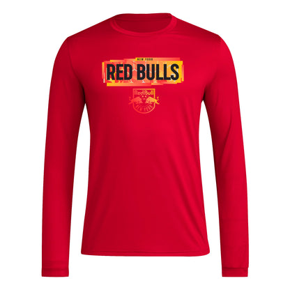 adidas Mens Long Sleeve Pre-Game T-Shirt Team Power Red/New York Red Bulls XX-Large - Renee Lane Company