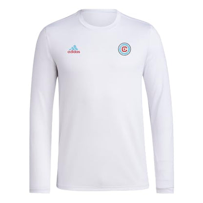 adidas Mens Long Sleeve Pre-Game T-Shirt White/Chicago Fire XX-Large - Renee Lane Company