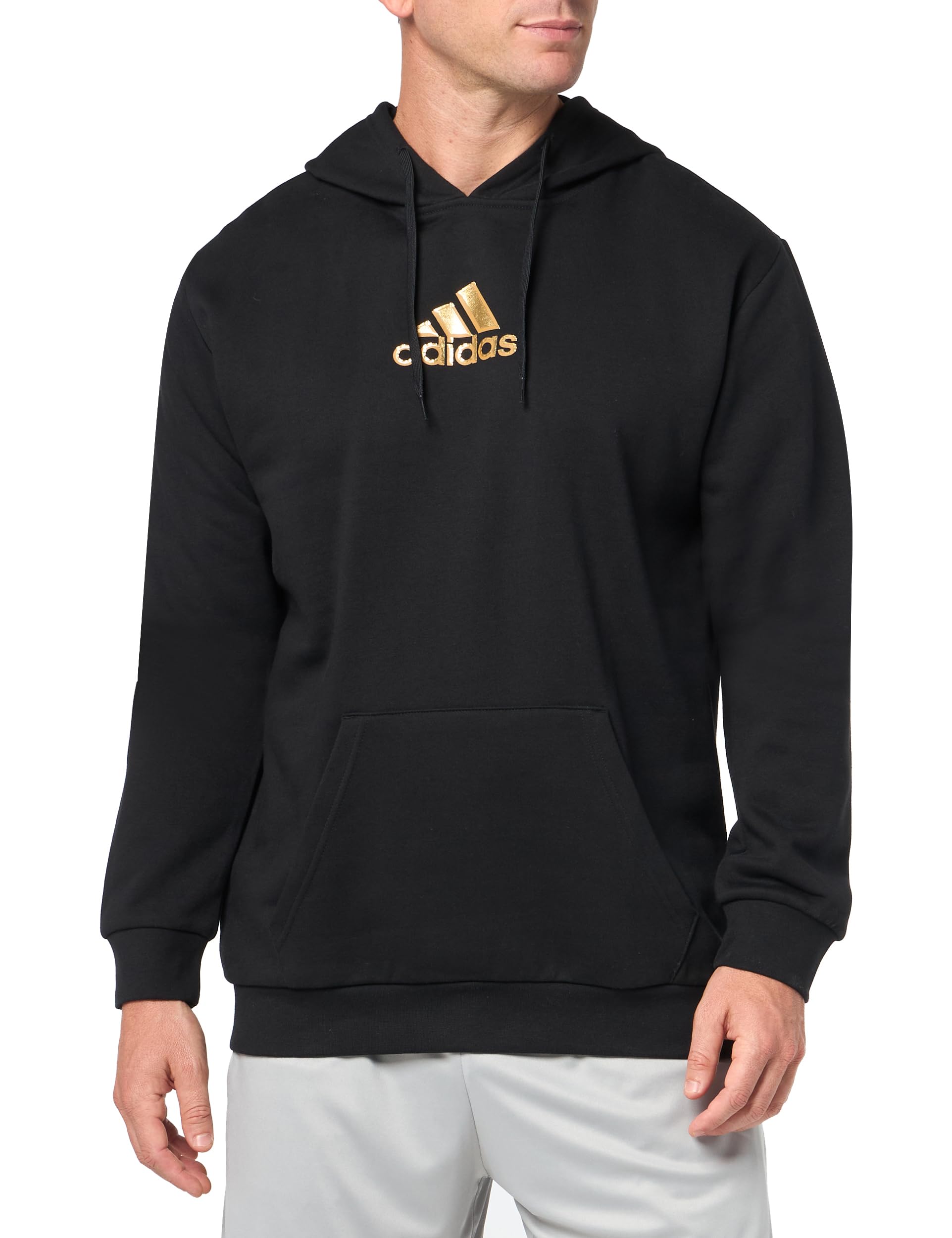 adidas Mens Metallic Graphic Hoodie Black Small - Renee Lane Company