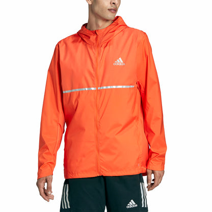 adidas Mens Own The Run Jacket Semi Impact Orange/Reflective Silver Small - Renee Lane Company