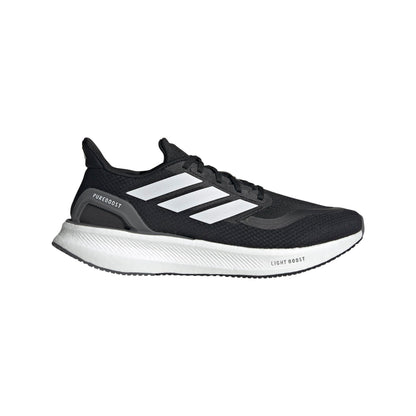 adidas Mens Pureboost 5 Running Sneaker Black/White/Grey 5 - Renee Lane Company